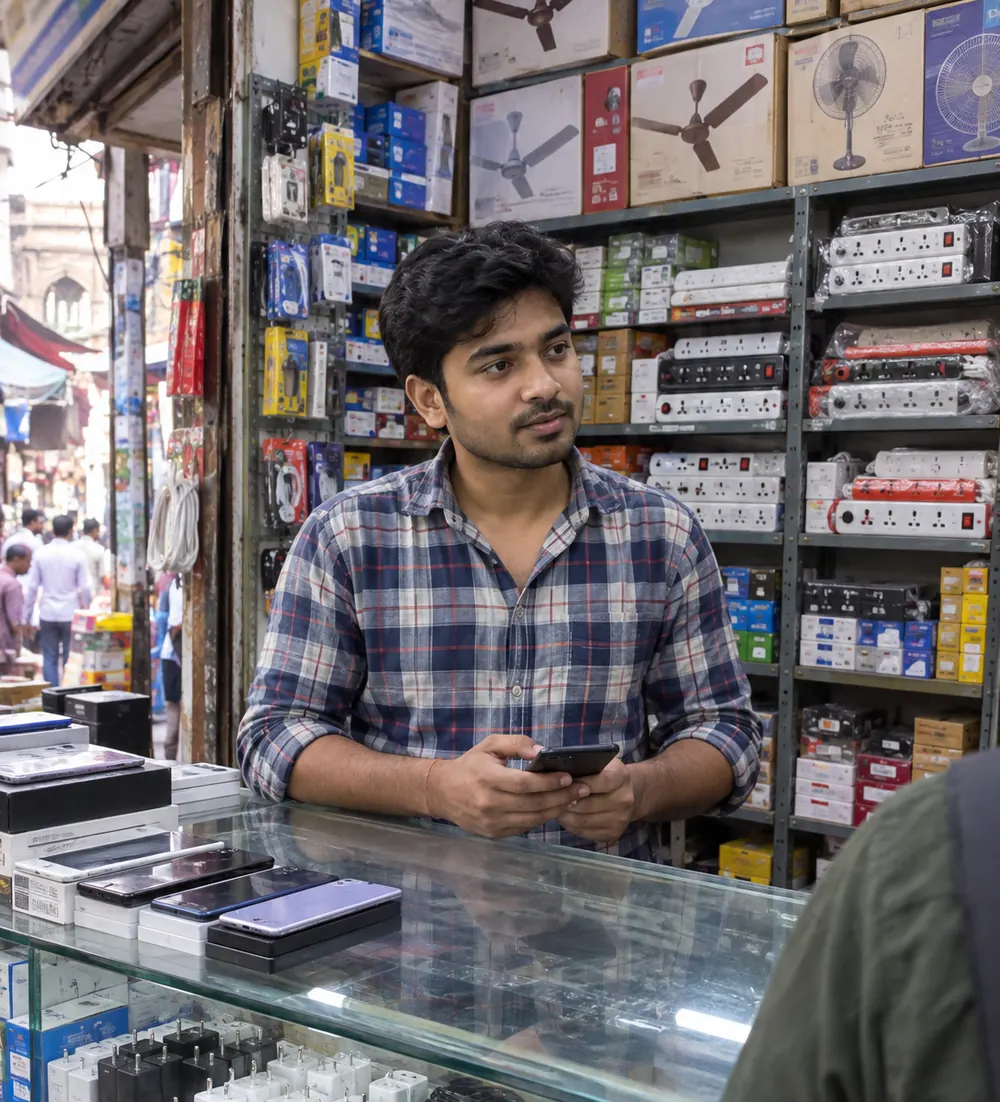 Maa Tara Electronics counter in Chandni Chowk